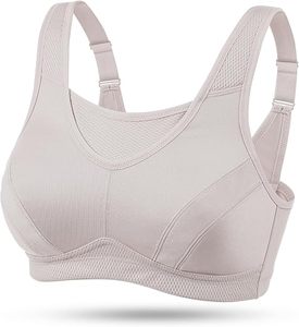 High Support Sports Bra Women Yoga Workout Soft Breathable Light <b>Pink</b> Fitness Top Gym Bra - Product Image 1