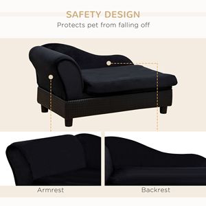 Divano letto moderno di lusso per animali domestici per cani di piccola taglia 3 \ "cuscino in schiuma con custodia nascosta di colore nero - Product Image 6