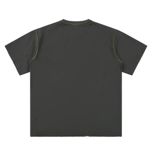 เสื้อยืดโอเวอร์ไซส์ทรงบ็อกซี่ ผ้าคอตตอน 100% หนานุ่ม ซักย้อมสีแบบแอซิดวอช ตัดเย็บแบบครอป ตัดต่อผ้าแบบแพนเนล รับผลิตตามสั่งขายส่ง (OEM) - Product Image 4