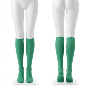 <b>Women</b> Scrub <b>Socks</b> 200 GSM Combed Cotton Blend Green Custom Embroidery Jacquard Printed Logo Knee High <b>Compression</b> Men <b>Sock</b> - Product Image 1