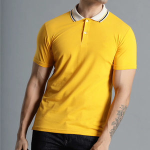 Chemises pour hommes à logo personnalisé sur le devant, 100% coton, tissu tricoté, séchage rapide, manches courtes, boutonnées, style décontracté - Product Image 6