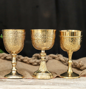 แก้วน้ำโลหะโบราณ ดีไซน์โบราณ สำหรับงานแต่งงาน บาร์ และแก้วไวน์ สำหรับดื่มโซดา-ไลม์ ชุดแก้วไวน์ - Product Image 5