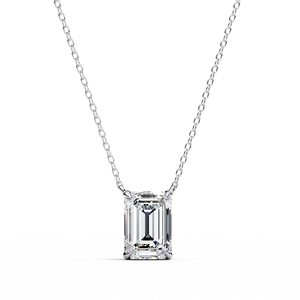 925 Sterling Silver Emerald Cut Moissanite Pendant Necklace Lab Grown Diamond Solitaire Jewelry for Women - Product Image 2