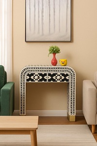 ILAHI's Bone Inlay Table Modern Design Agate Detailing Storage Portable Home Furniture - Product Image 2