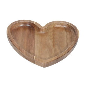 Plato romántico en forma de corazón Plato grande de madera para servir con diseño de la suerte Perfecto para servir comida y regalos de San Valentín Tazón de madera - Product Image 2