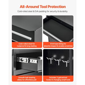 Cassetta degli Attrezzi Mobile 2-in-1 con 5 Cassetti, Parte Superiore Staccabile, Barra di Bloccaggio, Rivestimento Protettivo, Personalizzabile OBM OEM - Product Image 4