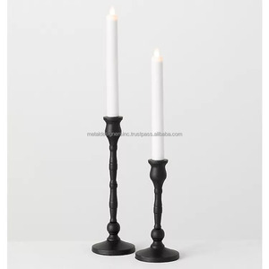Juego de 3 candelabros decorativos de aluminio fundido negro para el hogar o regalos de Navidad Material metálico duradero - Product Image 2