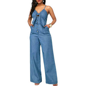 Premium Denim Bodycon Dress Women Floor-Length A-Line Casual Classy Trendy Comfortable Plain Dyed Woven <b>Button</b> - Product Image 2