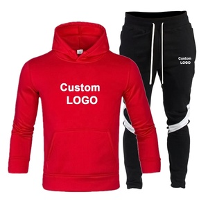 Customable Men's Fitness Plain Pullover Hooded Kangaroo Pocket Track Suit Active Body Fit Solid Color Hoodie Blank Sweat Suit - Product Image 4