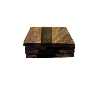 ชุดรองแก้วทำจากเรซินไม้เรซินอีพ็อกซี่ทรงกลมฐานสี่เหลี่ยม - Product Image 2