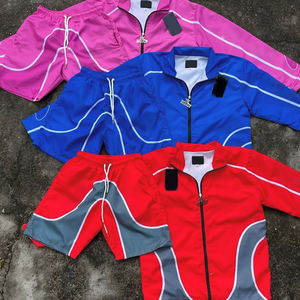 Conjunto Deportivo Cortavientos para Hombre 2026, 2 Piezas, Pantalones Cortos de Poliéster, Manga Larga, Casual, Otoño, Transpirable, Ropa Urbana - Product Image 1