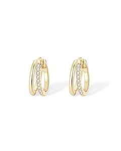 ต่างหูห่วงเพชรทรงกลมเพาะเลี้ยงในห้องปฏิบัติการ ทองคำแท้ 14K เรียบหรู สำหรับผู้หญิง ของขวัญแต่งงาน - Product Image 4