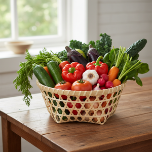 Sustainable Eco-friendly handmade <b>bamboo</b> <b>basket</b> durable natural woven storage <b>basket</b> for home kitchen fruit storage sustainable - Product Image 6