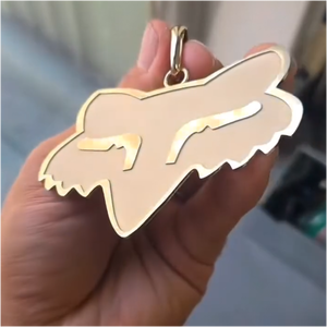 Colgante de esmalte de alta calidad con forma de cara de animal, chapado en oro, de cobre, para la fabricación de joyería cultural DIY - Product Image 1