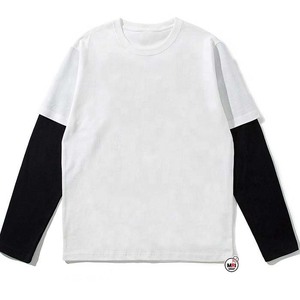 Camiseta Negra Oversize para Hombre con Estampado de Ansiedad Social, Manga Larga en Contraste, Estilo Urbano, Cuello Redondo, Jersey de Algodón, Camiseta de Manga Corta - Product Image 4