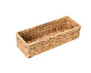 Natural Handwoven Water Hyacinth <b>Storage</b> <b>Basket</b> <b>Rectangular</b> Woven Organizer for Bathroom Kitchen Pantry Shelf Made in Vietnam - Product Image 1