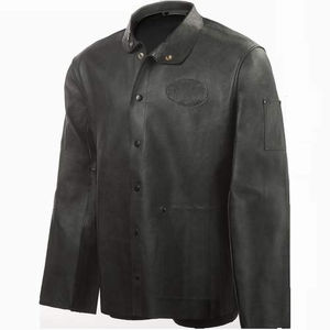 Chaqueta de soldadura hecha en Pakistán, ropa de trabajo de cuero estándar de exportación, chaqueta de soldadura para hombres y mujeres con diseño resistente a las llamas. - Product Image 4