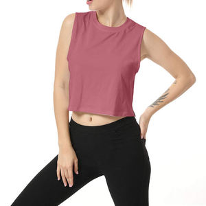 Women's Red Crop <b>Top</b> Black White Stripe Crew Neck Drop Shoulder Short Sleeve Breathable Eco-Friendly Casual Canvas T-Shirt - Product Image 3