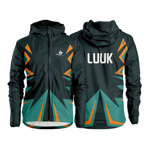 Customized Men's Streetwear Waterproof Rainproof Windbreaker <b>Jacket</b> Custom Printed Front Logo Zipper Closure Hooded 100% Nylon - Product Image 3