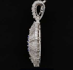 Colgante de Moissanita Orelia Luxe Ojo Turco Personalizado, Corte Baguette, Totalmente Engastado, Chapado en Plata 9K 18K, Joyería Unisex para Fiesta Hip Hop - Product Image 4