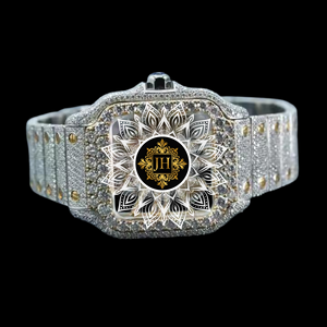 Reloj de Lujo Premium con Diamantes Moissanite, Acero Inoxidable, Esfera Analógica, Diseño Moderno, Brillo Radiante, Resistente, Premium India - Product Image 5