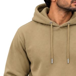 <b>Mens</b> Khaki Pullover Hoodie <b>Long</b> <b>Sleeve</b> Casual Sweatshirt Custom Logo Streetwear Sportswear <b>Top</b> Shoukat Apparel Manufacturer - Product Image 4