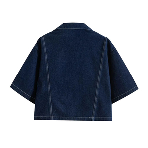 Camisa de mezclilla de moda, estilo urbano, al por mayor, abrigo clásico de mezclilla para mujer, camisa básica de manga larga para mujer, moda de mezclilla - Product Image 2