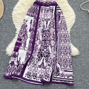 Sommer sexy 2-teiliges Set für Frauen Crop Top und hohe Taille bedruckte Röcke Set amerikanische Kleidung Großhandel - Product Image 3