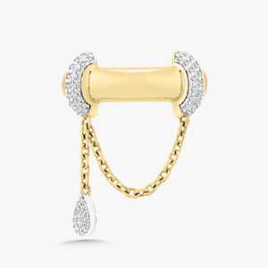 Custom Lab Grown Diamond Statement <b>Ring</b> Modern Pave Unique Solitaire Dangle Chain <b>Cocktail</b> Band 14k 18k Solid <b>Gold</b> Manufacturer - Product Image 1