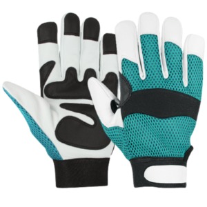 Gants de sport à doigts entiers bleus et blancs en polyester respirant unisexe toutes saisons - Product Image 4