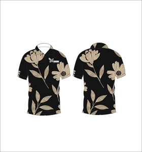 เสื้อโปโลชายสีดำลายดอกไม้ พิมพ์ลายทั้งตัว แขนสั้น สไตล์ลำลอง สำหรับเล่นกอล์ฟ - Product Image 3