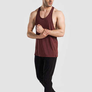 Custom Men's Polyester/Nylon Quick Dry Breathable Crew Neck Solid Color <b>Athletic</b> Tank Top OEM ODM - Product Image 6