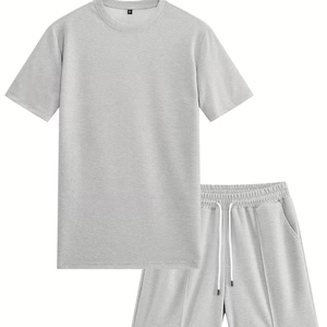 Custom Mens <b>Set</b> Manufacturer Cotton Cargo Shorts T Shirt 2 Piece Casual OEM Private Label Bulk - Product Image 1