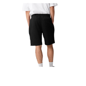 Men's Solid Black Bermuda Shorts Cotton Casual Elastic Waist Mid Rise With Pockets Breathable Knitted Style - Product Image 3