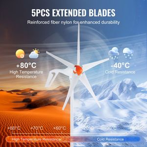 Kit de Generador de Energía Eólica de 12V 500W con Controlador MPPT, Dirección del Viento Ajustable, Turbina Eólica de 5 Aspas para Energía Alternativa - Product Image 3