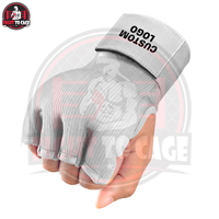 Bandes de boxe blanches Pro en gel, rembourrées, protection des jointures, bracelet réglable, entraînement MMA, écologiques, absorption des chocs, demi-enveloppements