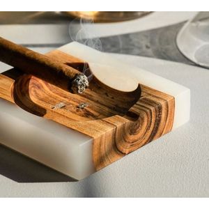 Luxury Eco-Friendly Wooden & Resin <b>Ashtray</b> for Home Office for Smoking Use - Product Image 3