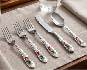 Ensemble de fourchettes en acier inoxydable classique avec design émaillé miroir, parfait pour les mariages élégants et les dîners formels - Product Image 5