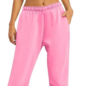 Vente en gros de pantalons pour femmes de luxe personnalisés en rose foncé pantalons en cachemire doux pour femmes vêtements pour femmes de grande taille - Product Image 5