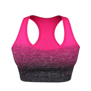 Soutien-gorge de sport pour femme à maintien élevé, color block, bretelles spaghetti sur le devant, pour le yoga, en polyester et coton anti-transpiration - Product Image 1