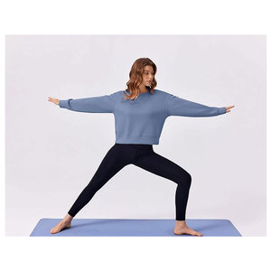 เสื้อสเวตเชิ้ตครอปคอกลมเนื้อนุ่มสำหรับผู้หญิง แขนยาว ทรงหลวม น้ำหนักเบา เสื้อครอปพื้นฐาน สวมใส่สบายๆ สำหรับทุกวัน - Product Image 5