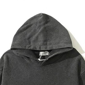 Sweat-shirt à capuche gris foncé pour femme, logo personnalisé de haute qualité, 100% coton tricoté, manches longues, imprimé motif dragon, respirant - Product Image 4