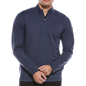 Casual Half Zip French Terry <b>Jumper</b> Wholesale Custom Logo Men's Streetwear Quarter Zip <b>Pullover</b> Cotton Fleece Sweatshirt - Product Image 4