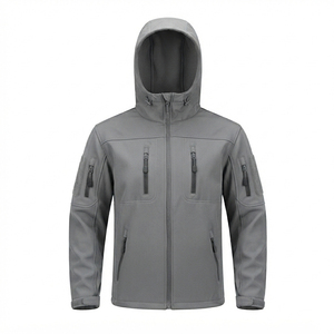 Veste Softshell Noire à Capuche Imperméable et Extensible pour Hommes et Femmes, Veste de Travail d'Extérieur, Taille Personnalisée OEM, Vente en Gros - Product Image 1