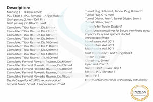 Ensemble d'instruments de reconstruction ACL/PCL et d'arthroscopie du genou en acier inoxydable de qualité supérieure, marque Pentax, certifié CE ISO, haute qualité - Product Image 4