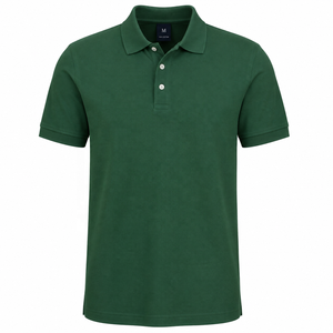Polo personnalisé pour homme en coton piqué vert 100% - Manches courtes - Polo de golf - OEM ODM - Marque privée - Polo décontracté - Product Image 1