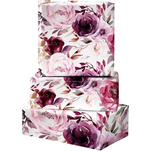 Rotolo di Carta da Regalo Floreale con Design di Rose Viola, 17 Pollici X 16,5 Piedi, per Matrimoni, Addii al Nubilato, Compleanni, Festa della Mamma - Product Image 3