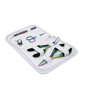 Kit d'outils professionnel pour extensions capillaires micro-anneaux arc-en-ciel avec pince à sertir pour anneaux nano, enfile-fils et ciseaux de coupe pour salon - Product Image 1