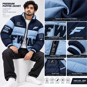 Blouson matelassé épais pour homme, manteau rembourré entièrement zippé, coupe-vent, streetwear d'hiver, logo personnalisé appliqué, style Y2K, fournisseur B2B - Product Image 5