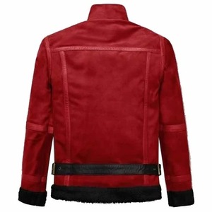เสื้อแจ็คเก็ตหนังเชอร์ปาสีแดงลาวาของไรอัน เรย์นอลด์ส์ - Product Image 4